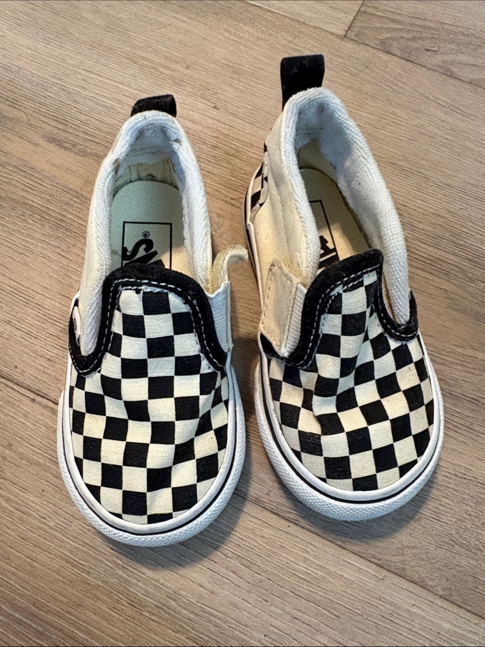 Vans Kids Black & White Checkerboard Slip-On Sneakers